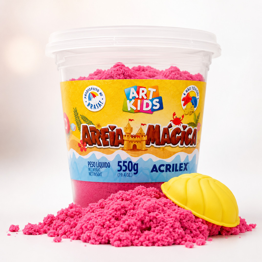 Areia Mágica Infantil 550g Acrilex Art Kids Para Moldar
