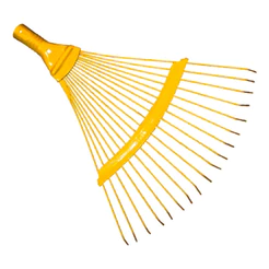 Vassoura Metálica Rastelo Jardinagem 18 Dentes Ferro Grama Oz Amarelo
