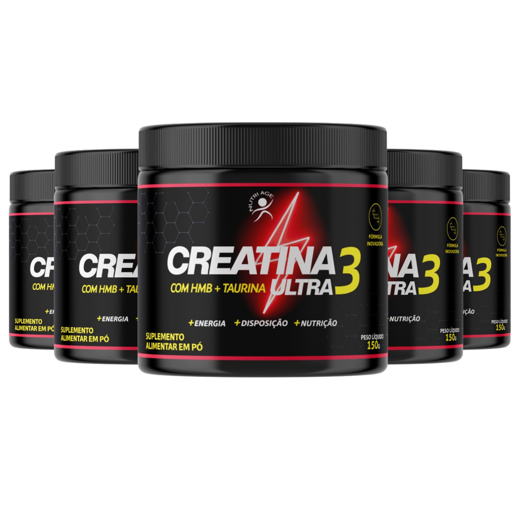 Creatina 3 Ultra - Creatina + Taurina + Hmb (5 Frascos)