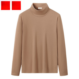 Suéter de gola alta feminino Uniqlo, com forro de lã dupla face de alta qualidade, ideal para usar como camada interna e