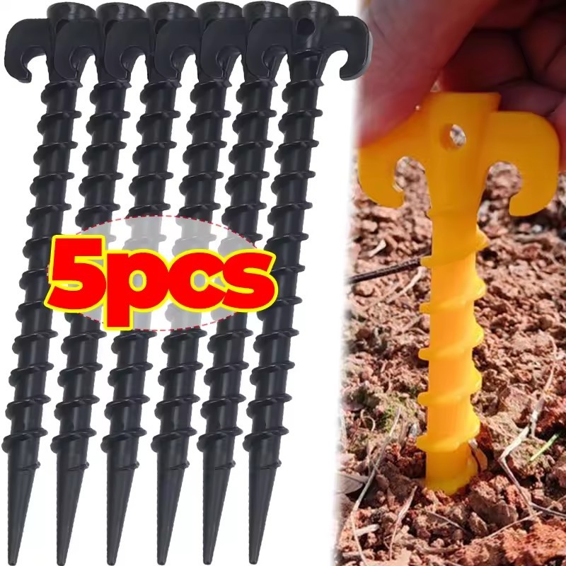 Estaca De Solo Em Espiral De Chifre De Ovelha De 4/5 Unidades-Barraca De Acampamento Para Caminhadas-Pregos Resistentes-
