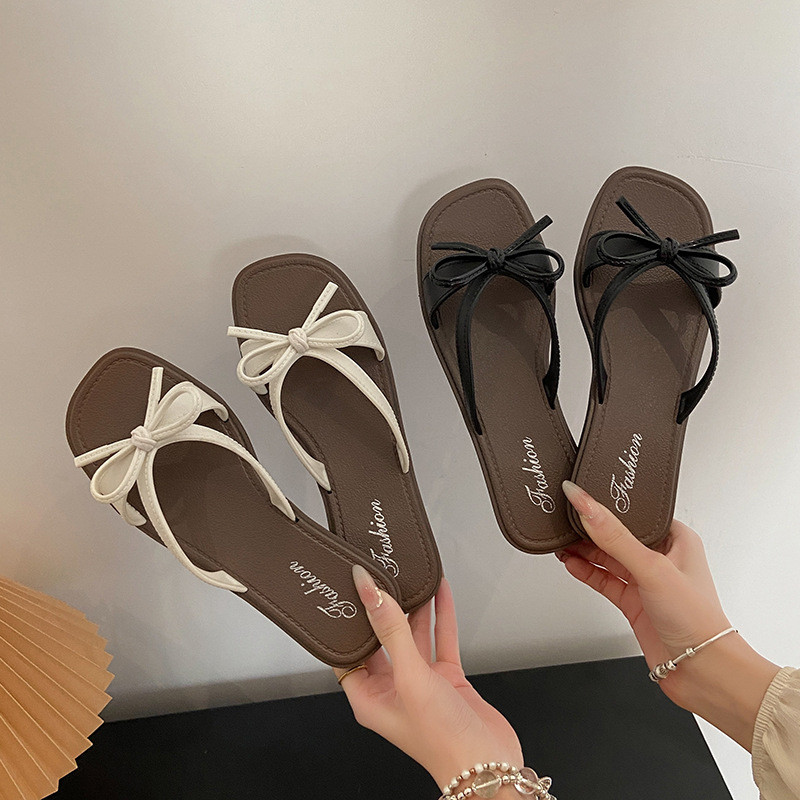 Verão arco chinelos feminino ins novo estilo casual moda All-Match sandálias chinelos ao ar livre casual Anti-deslizamen