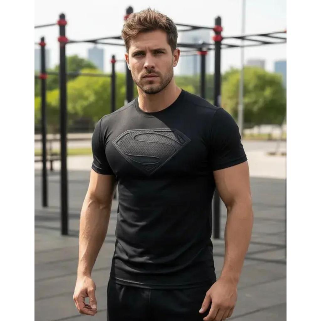 Camiseta Camisa Dry Fit Masculina Superman Proteção Academia Treino Compressão Lançamento