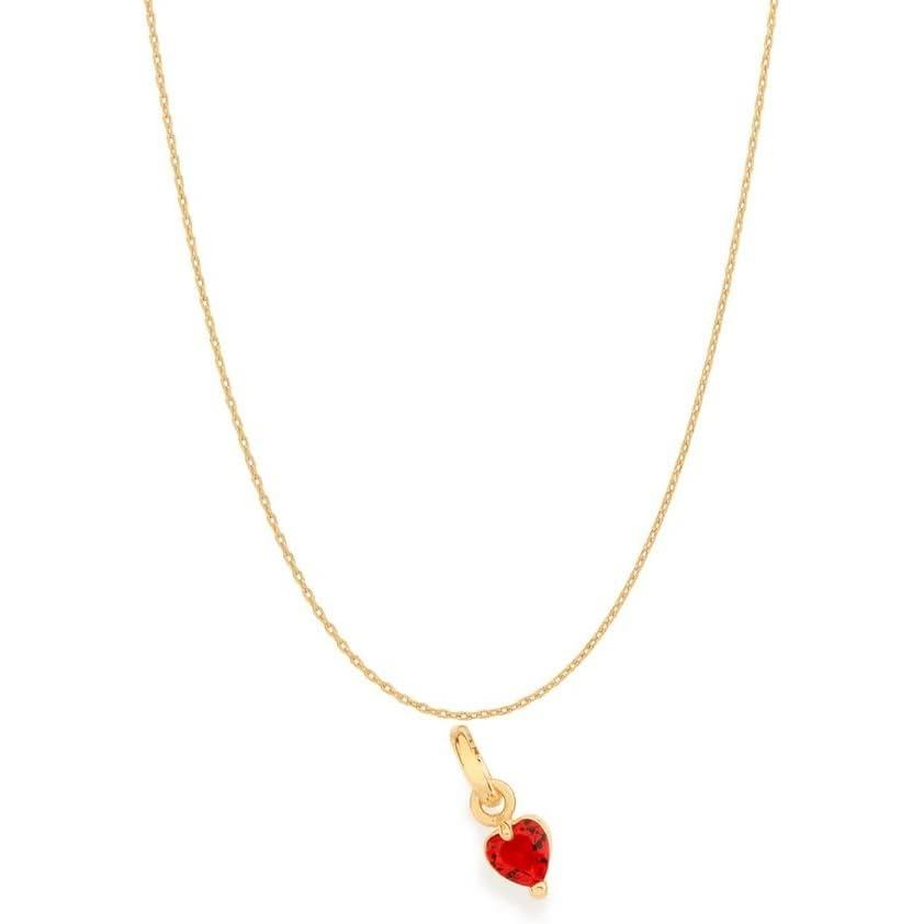 Colar com pingente em formato de coração de cristal vermelho banhado a ouro Rommanel 42 cm
