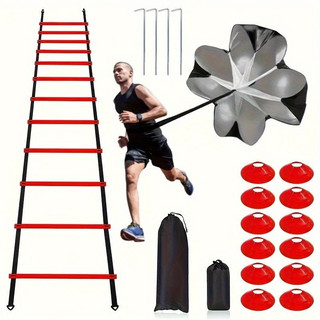Conjunto de escada de agilidade para futebol, equipamento de treino de agilidade para futebol, incluindo uma escada maci