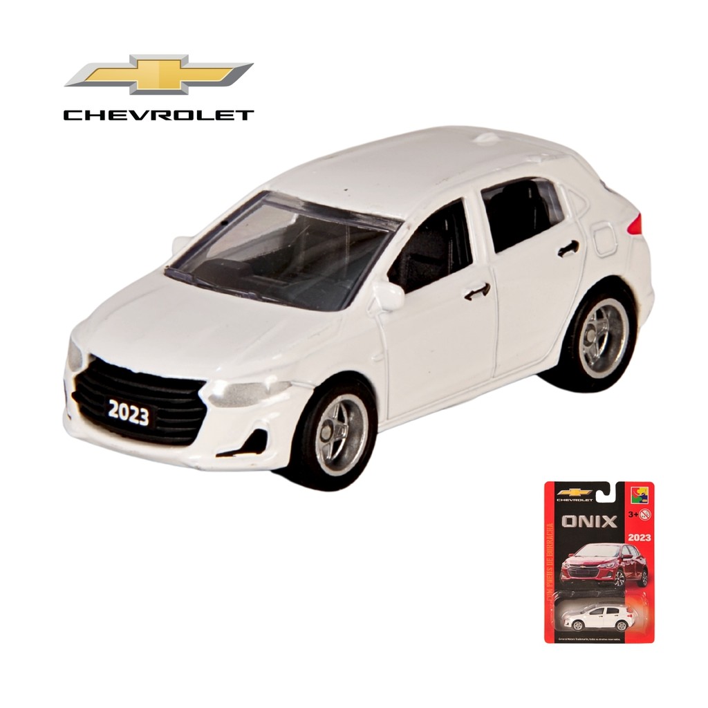 Miniatura 1:64 Chevrolet Onix 2023 Pneus Borracha - CKS Branco