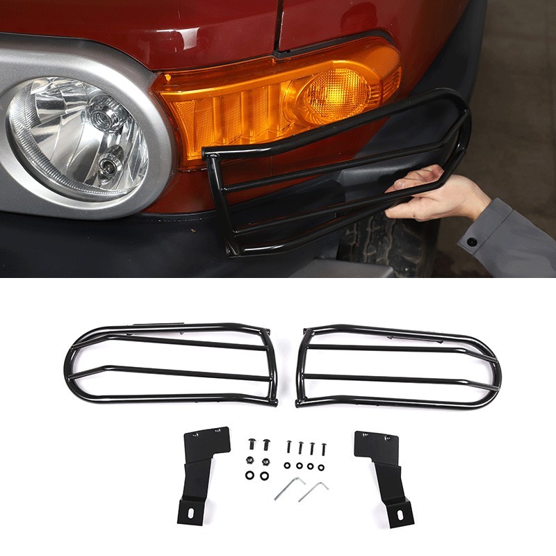Shenzhen Ouchuang adequado para 07-21 ToyotaFJ Cool Road Ze frente nevoeiro lâmpada capa protetora aço carbono conjunto