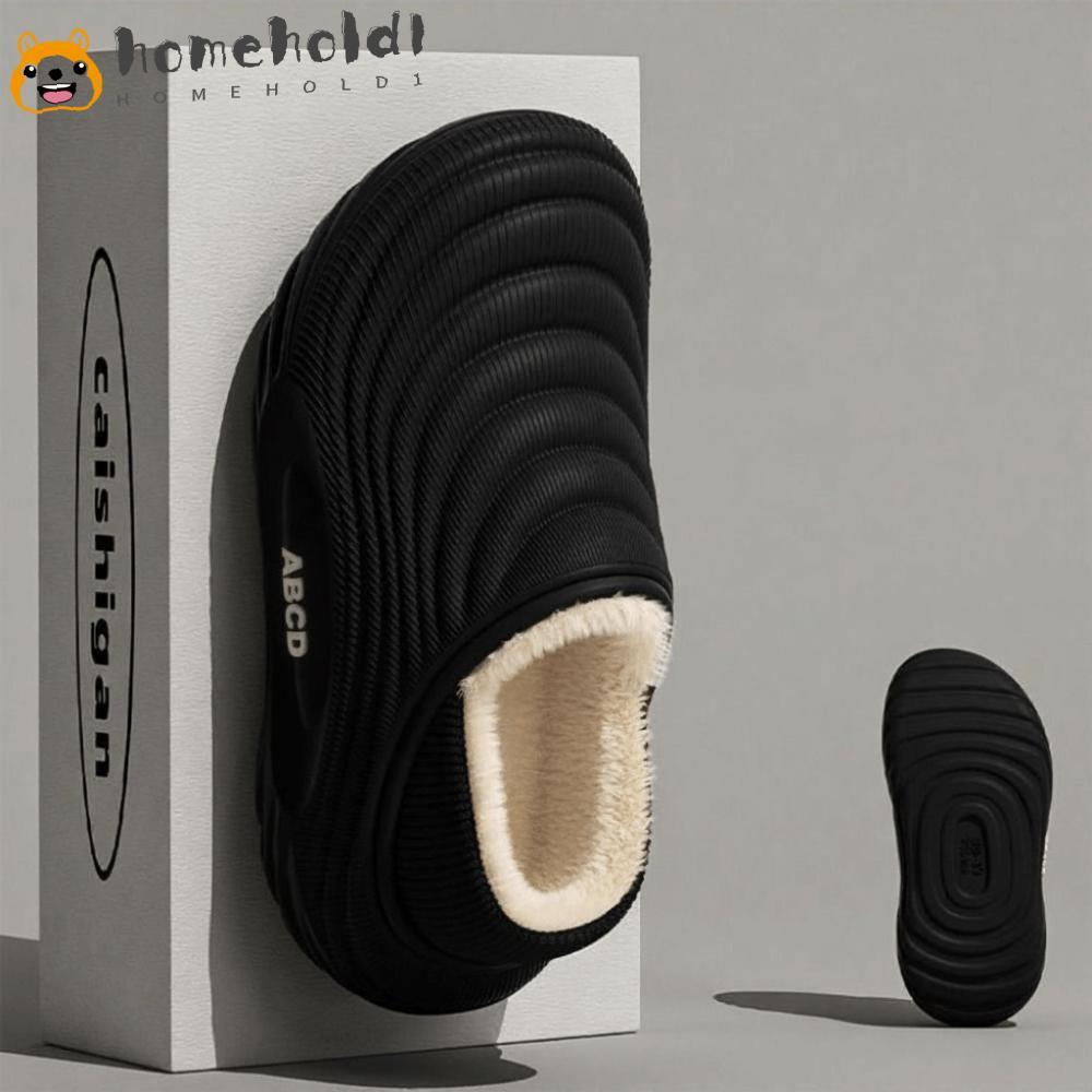 Sapatos Femininos De Algodão Com Sola Grossa HOMEUVOE , Chinelos De Inverno Antiderrapante De EVA Forrados De Pele À Pro