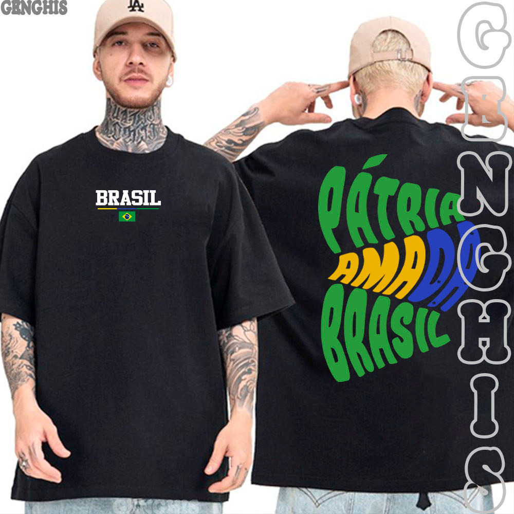 Camiseta Seleção Brasileira Patria Amada Brasil Copa Do Mundo Torcida 2026 Camisa Basica e Oversized Algodão