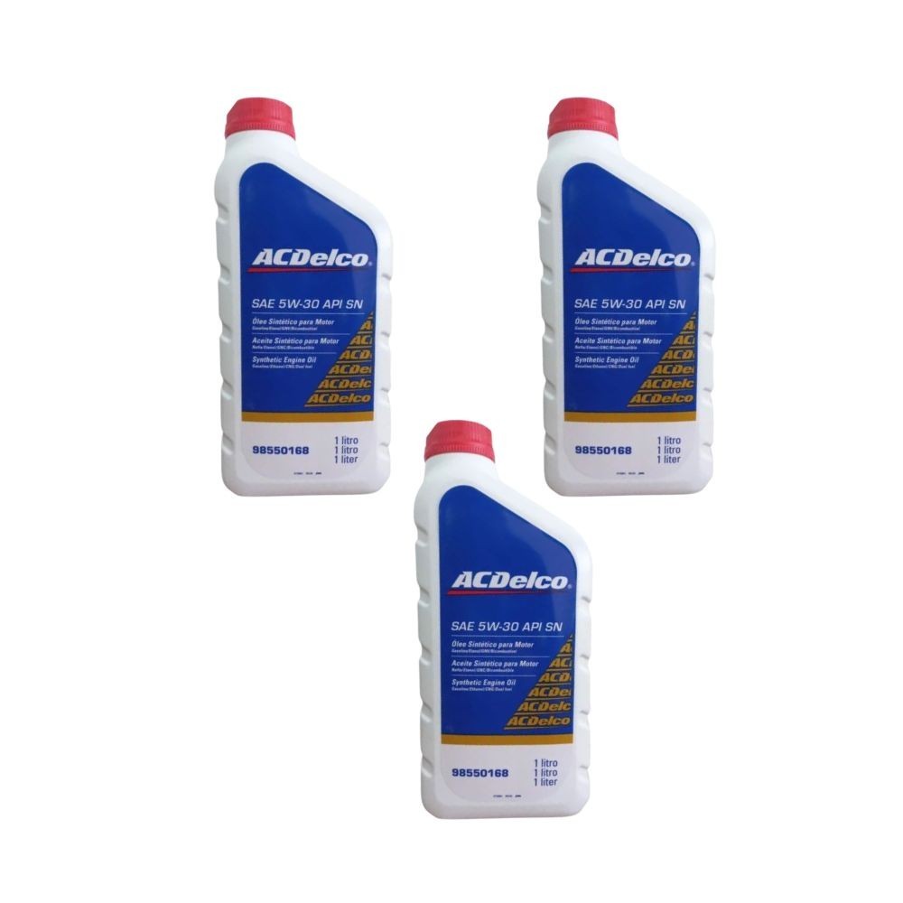 Kit 3 Unidades óleo Motor 5w30 Sintético Acdelco 1 Litro
