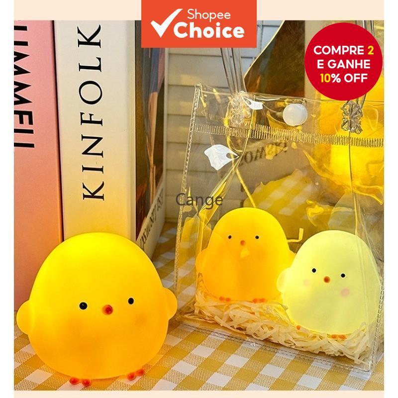 Luz Noturna De Frango Amarelo Pequeno-Lâmpada De Cabeceira Fofa De Desenho Animado Para Quarto De Criança , Decoração De em Oferta na Shopee