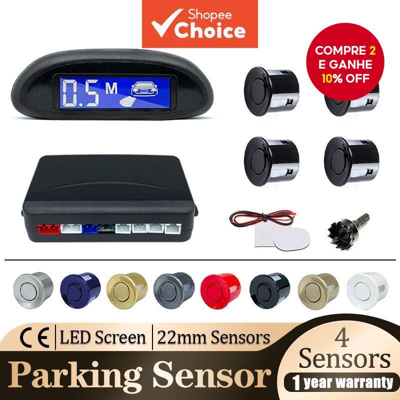 Sensor De Ré Estacionamento Kit completo Com Visor Digital Sinal Sonoro 4*22mm Sensores Oito Cores