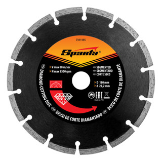 DISCO DE CORTE SEGMENTADO DIAMANTADO 180 X 22,2MM // SPARTA em Oferta na Shopee