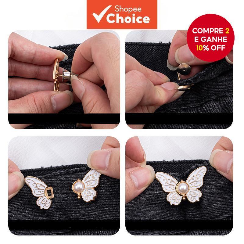 Novo Conjunto de 3 Pares de Clips para Cintura em Formato de Borboleta, Ajustador de Cinto...