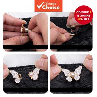 Novo Conjunto de 3 Pares de Clips para Cintura em Formato de Borboleta, Ajustador de Cinto de Liga Coreana para Saia e em Oferta na Shopee