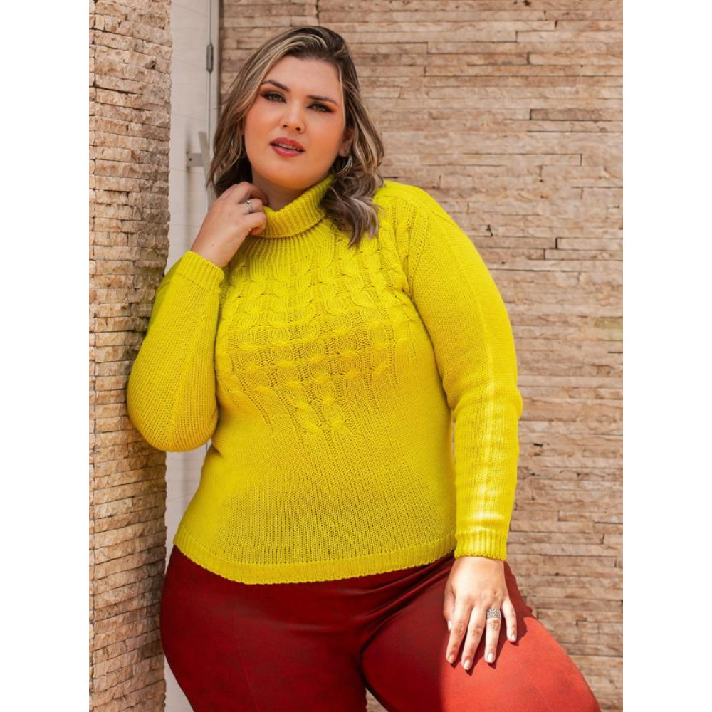Suéter Blusa Feminina Giuliana Marques Tricot Gola Alta