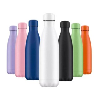 Garrafa de Água Térmica Squeeze 500ml Garrafa Água Inox Colorida Academia Escola Trabalho…