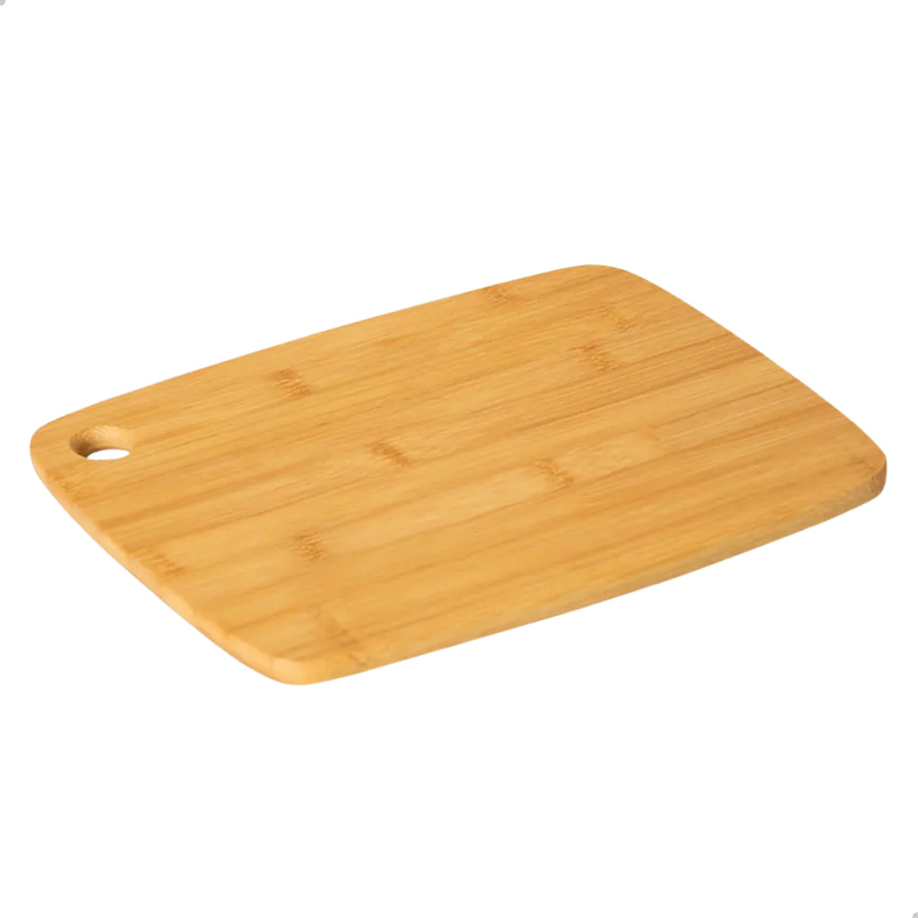 Tábua de Corte Bambu 20,3x15x1cm Premium Cozinha Carne Churrasco Pão Legumes Mesa Posta Ecológica