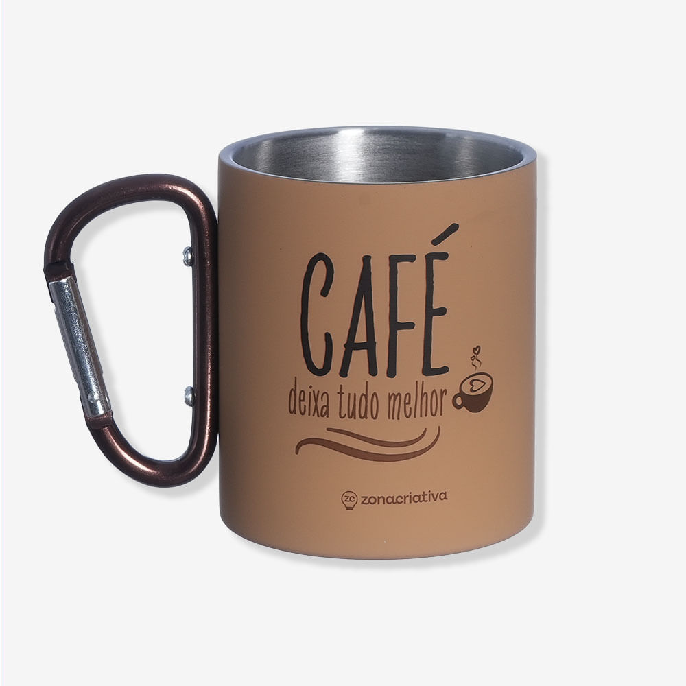 Caneca Mosquetão Café - Zonacriativa em Oferta na Shopee