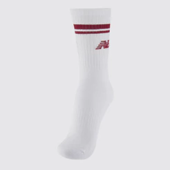 Meia New Balance Cano Alto Branco e Vermelho