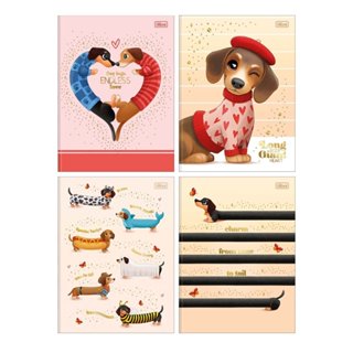 Caderno Costurado Tilibra Universitário Capa Dura Brownie Dog 80 Folhas - Embalagem com 5 Unidades em Oferta na Shopee