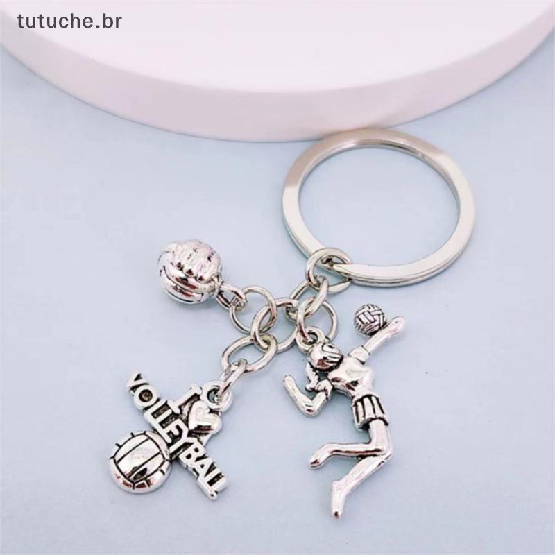 TU Popular Jóias Liga Pingente Chaveiro Criativo E Personalizado Estilo Esportivo Voleibol , Eu Amo Presentes De Vôlei B