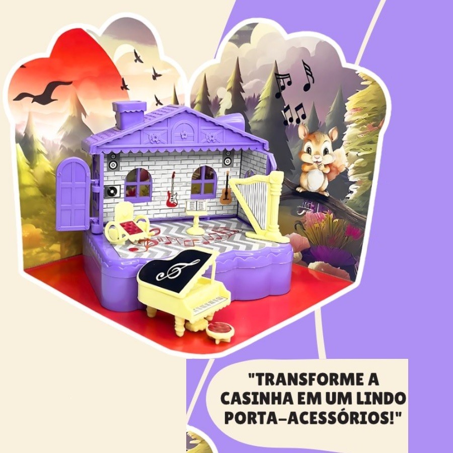 Porta joias - Casinha dos Sonhos - SALA MUSICA -É linda e se transforma em um porta joias encantador
