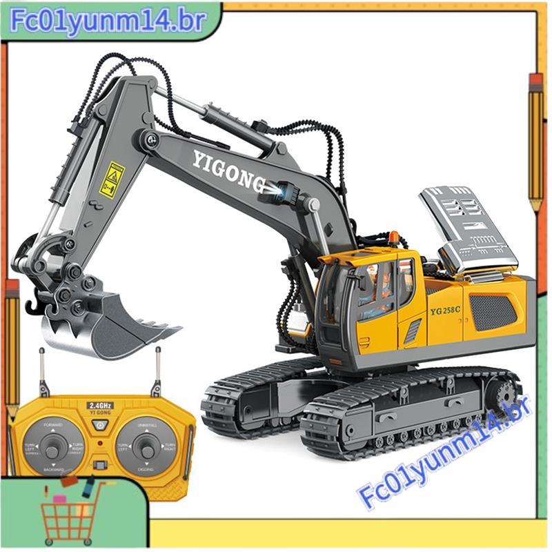 1 : 24 Escavadeira De Controle Remoto 2.4G Liga De Alumínio Para Crianças