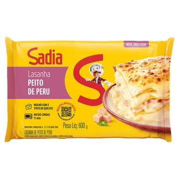 Sadia Lasanha Pto de Peru Defumado 600g