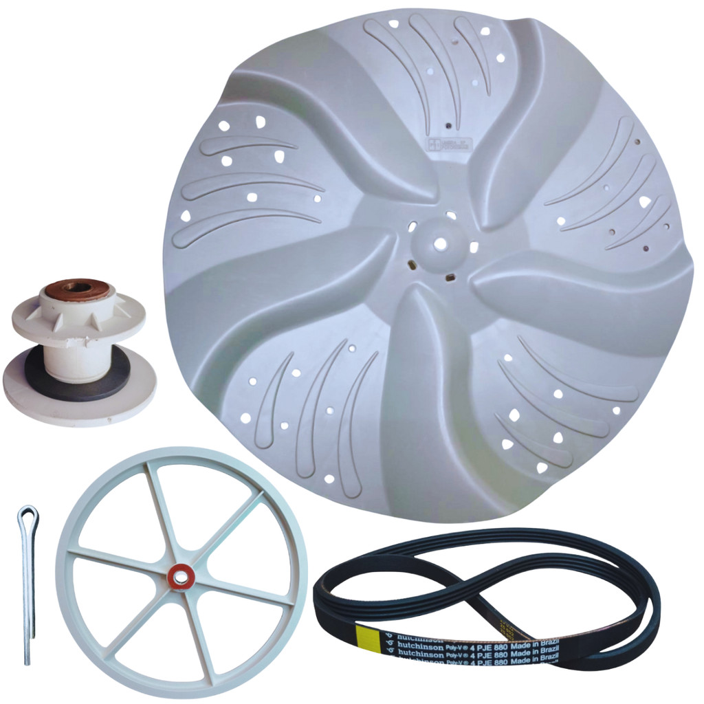 Agitador Kit Compatível Com Tanquinho Colormaq Polia Correia 880 E Cubo Lcs 14Kg 20Kg