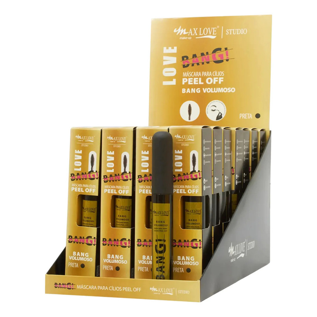 Box C/ 28 Máscaras Cílios Peel Off Bang Volumoso 20 Max Love