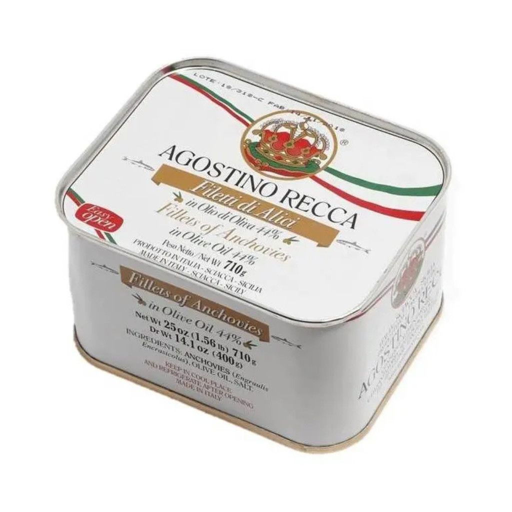 Filé De Anchova Alici Em Azeite Agostino Recca Lata 710g