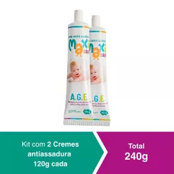 KIT Creme Pomada de Assadura Vit AGE 120g Cada Maxi Baby