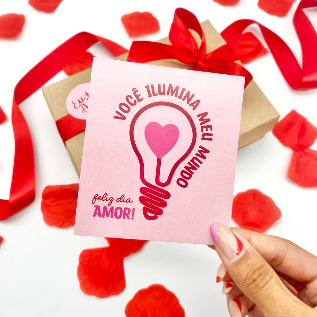 10un Postal  "Ilumina"  Rosa - Coleção Dia dos Namorados