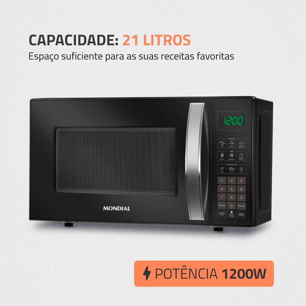 Imagem Forno Micro-ondas 21L Mondial MO01 Preto 127V