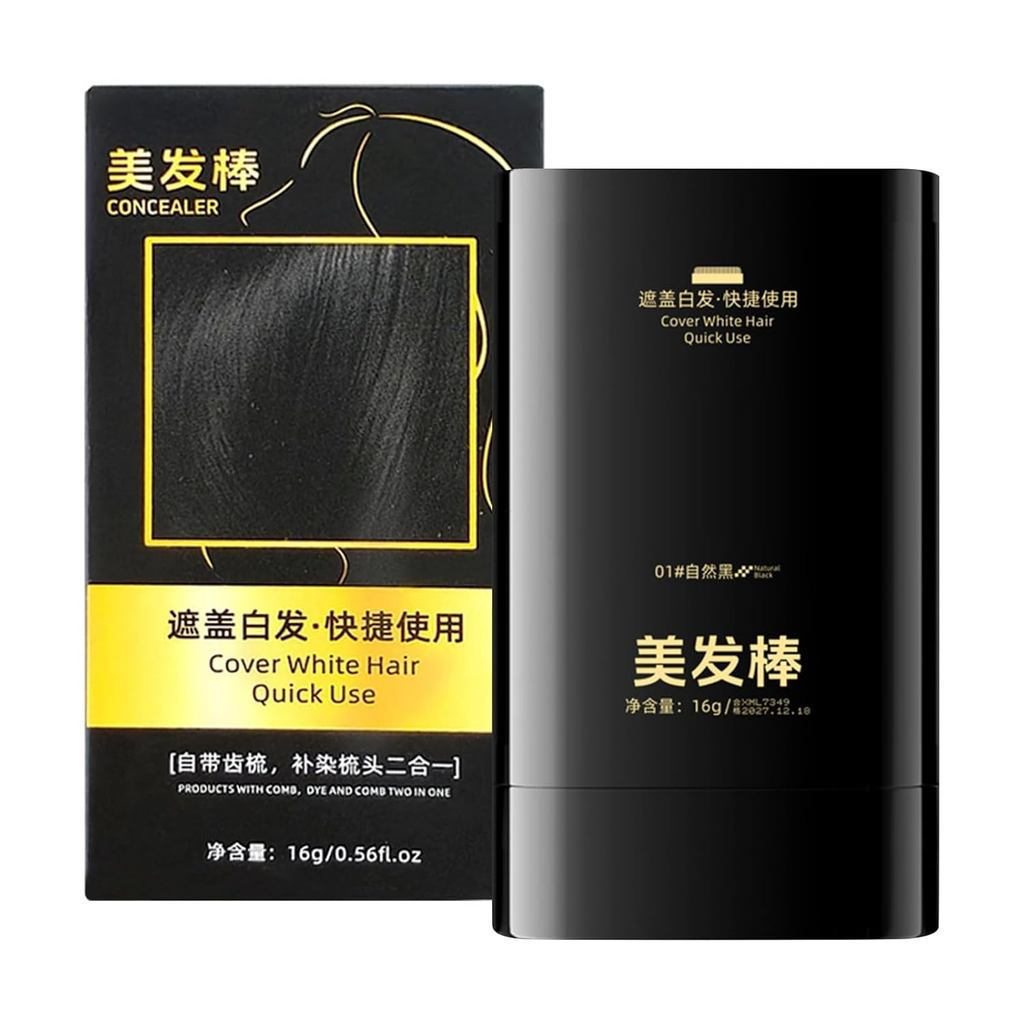 Tintura de cabelo à prova d'água à prova de suor, corretivo de cabelo cinza portátil 2 em 1, tintura de cabelo instantân