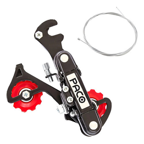 Câmbio Traseiro Bicicleta 6v/7v C/gancheira Bike Mtb Urbana + 1 Cabo De Marcha Preto Médio