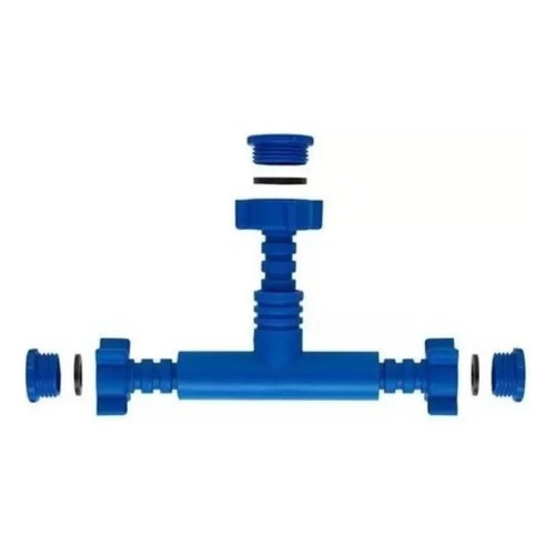 Tee Misturador Para Lavatório Em Abs 191801 -blukit Cor Azul Azul