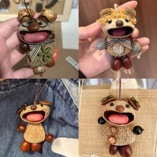 Feito à mão bonito urso chocalho pingente chaveiro saco pingente de carro presente para namorada pingente
