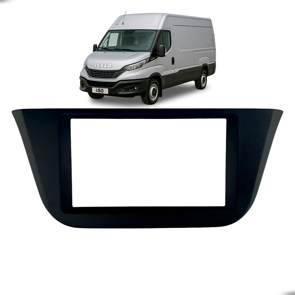 Moldura Painel 7 Polegadas Fiamon MP5 Iveco Daily 2020-2025 Cor Preta Alta Qualidade e Acabamento Original