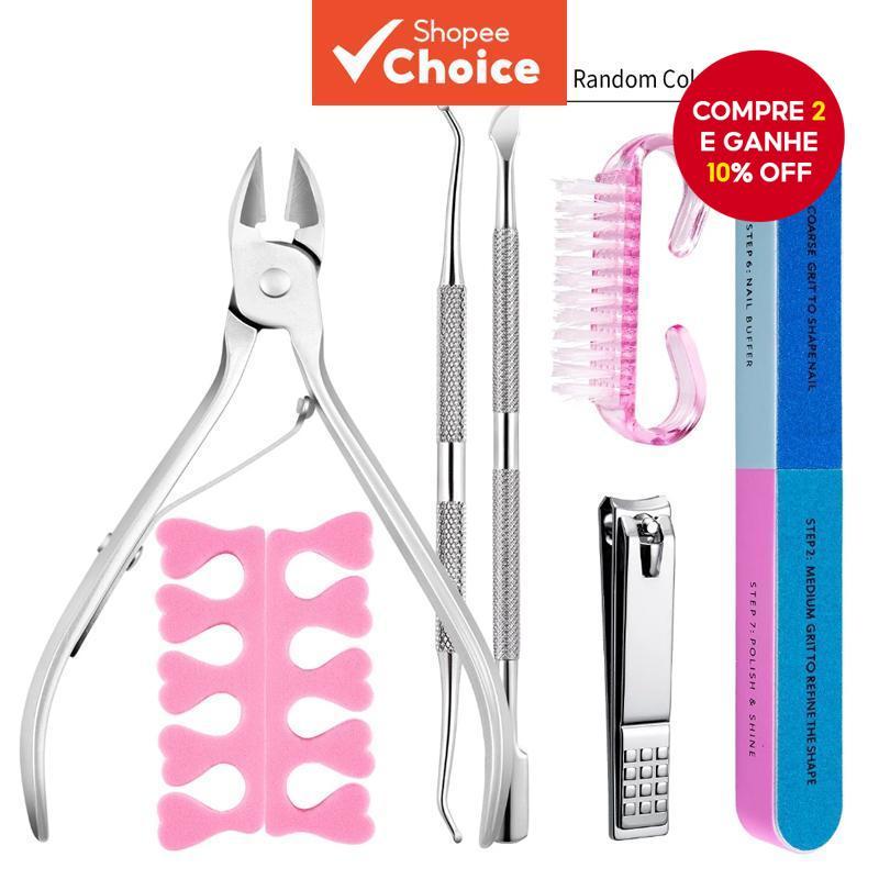Kit Manicure 7 Peças - Lixa, Empurrador de Cutícula e Acessórios