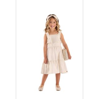 Vestido Tecido Linho Foil Up Baby em Oferta na Shopee