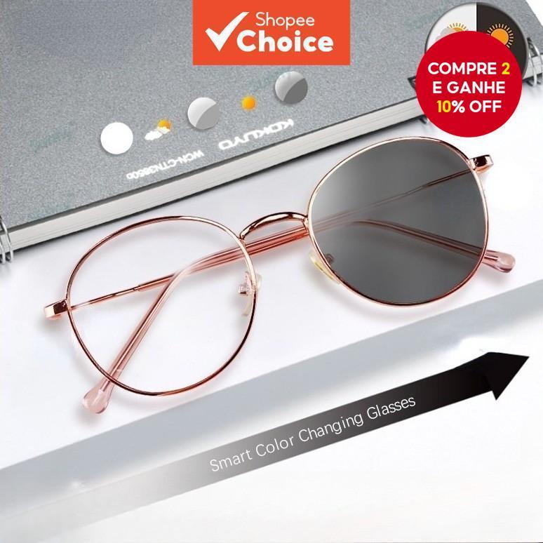 Óculos de Proteção Anti-Radiação Fotocromáticos para Mulheres e Homens - Lentes Antiluz Azul, Óculos de Computador em Oferta na Shopee