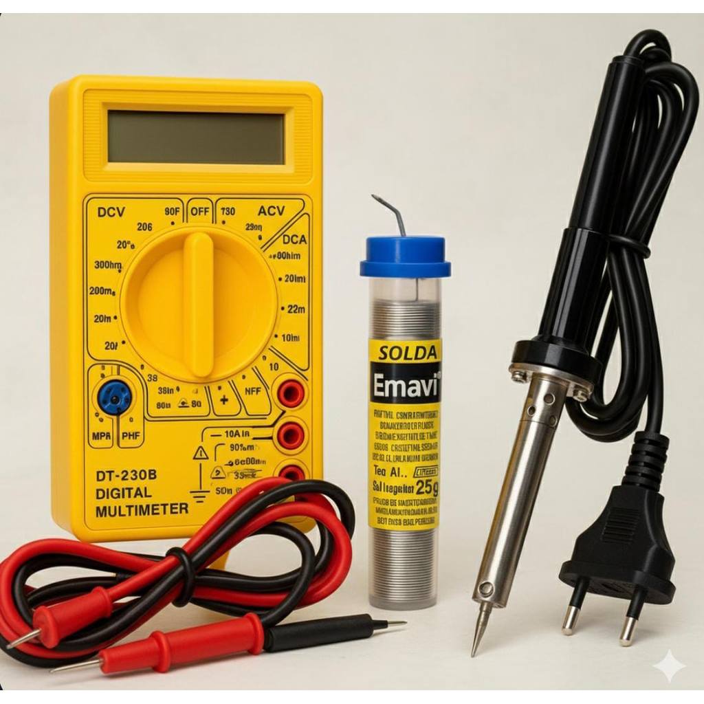 Ferro De Solda 60w Misaki 110v + Multimetro + Solda Estanho