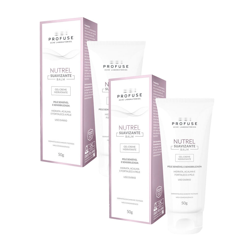 Kit 2 Profuse Nutrel Balm Gel Creme Hidratante Peles Sensíveis 50g