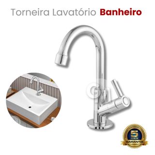 Torneira de Bancada para Banheiro Cromada – 3/4 de Volta - Metal em Oferta na Shopee