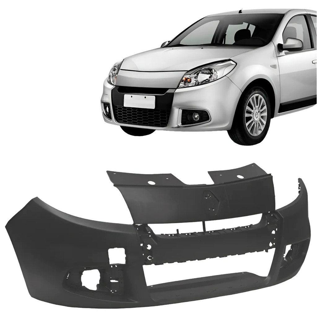 Parachoque Dianteiro Sandero 2011 2012 2013 2014 Preto Liso