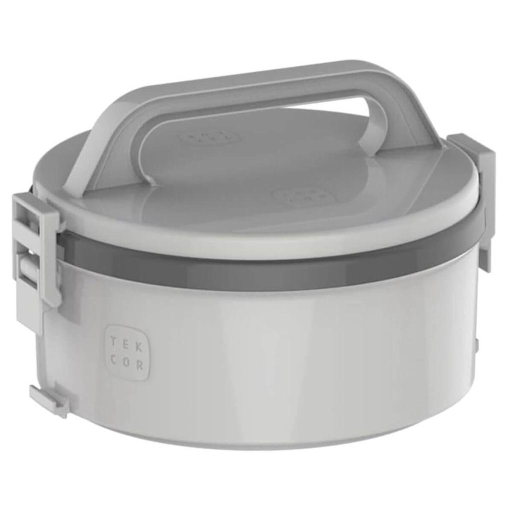 Marmita Térmica Plástica 2 Divisórias 1,5L Termoprato Tekcor Cinza Soprano