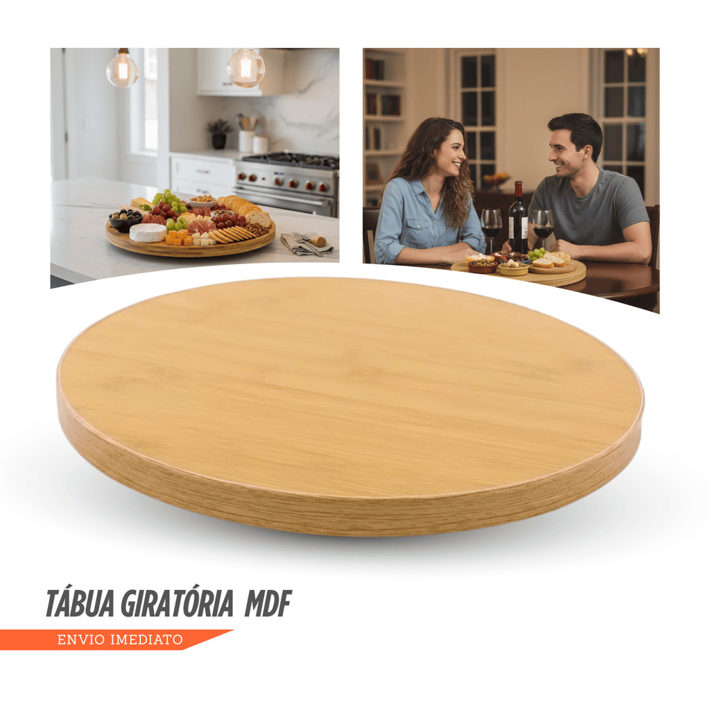 Tabua De Bambu Petisqueira Com Base Giratoria 360° Tábua de Frios Petiscos Giratória 100% Ecológica em Oferta na Shopee