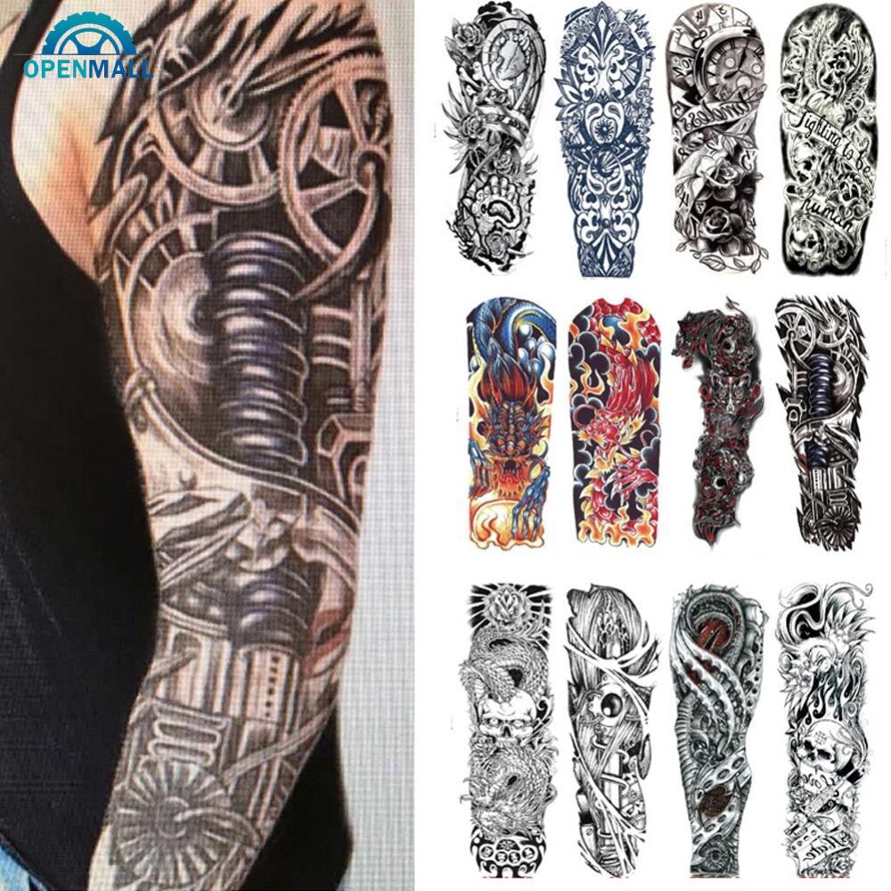 OPENMALL 1 Folha À Prova D'água Homens Tatuagem Temporária Grande Braço Arte Corporal Tatuagens Adesivo D5N2